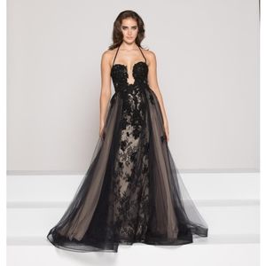 COLORS Style 1964 Halter Top Sequins Beaded Formal Gown Plus Size Size 16